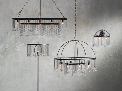 Iron Chandelier Aubrey Rectangular Glass Drop Light — product view 5