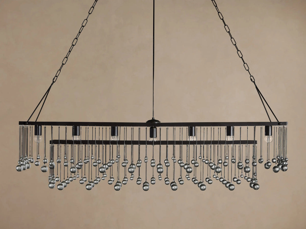 Iron Chandelier Aubrey Rectangular Glass Drop Light — product view 8