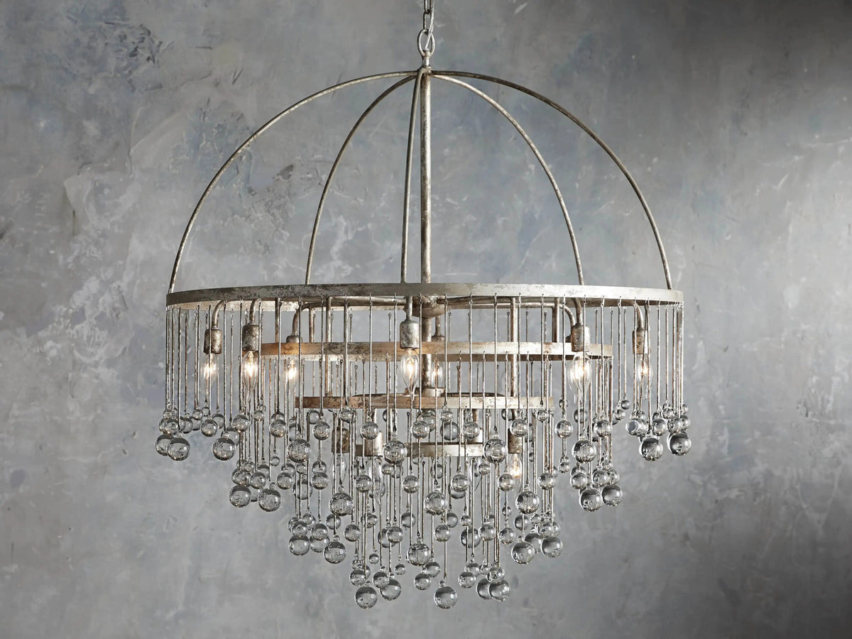 Aubrey Round Silver Crystal Chandelier 4 Tier — product view 1