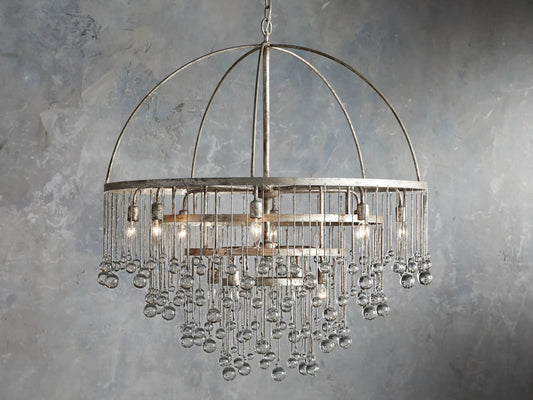 Aubrey Round Silver Crystal Chandelier 4 Tier — product view 1