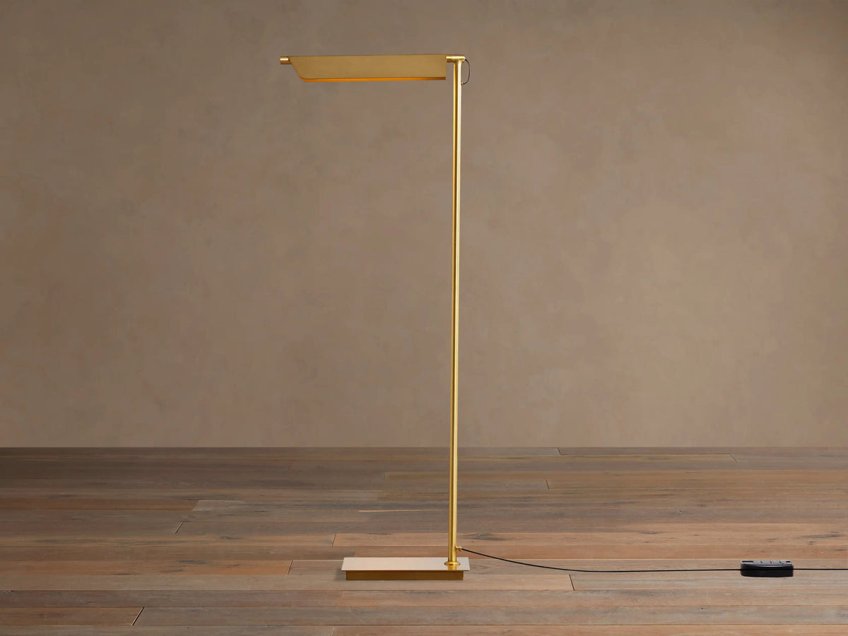 Axle Brass Floor Lamp with LED Task Light — product view 1