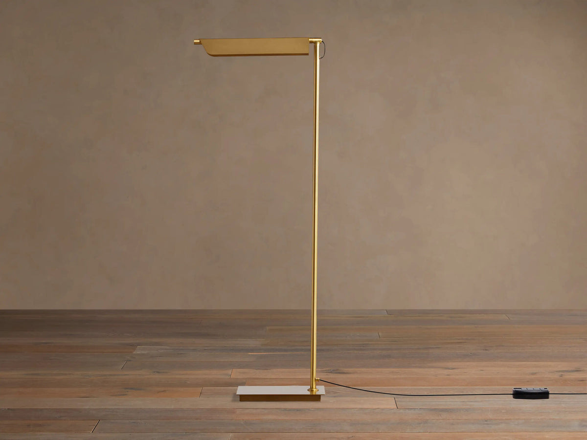 Axle Brass Floor Lamp with LED Task Light