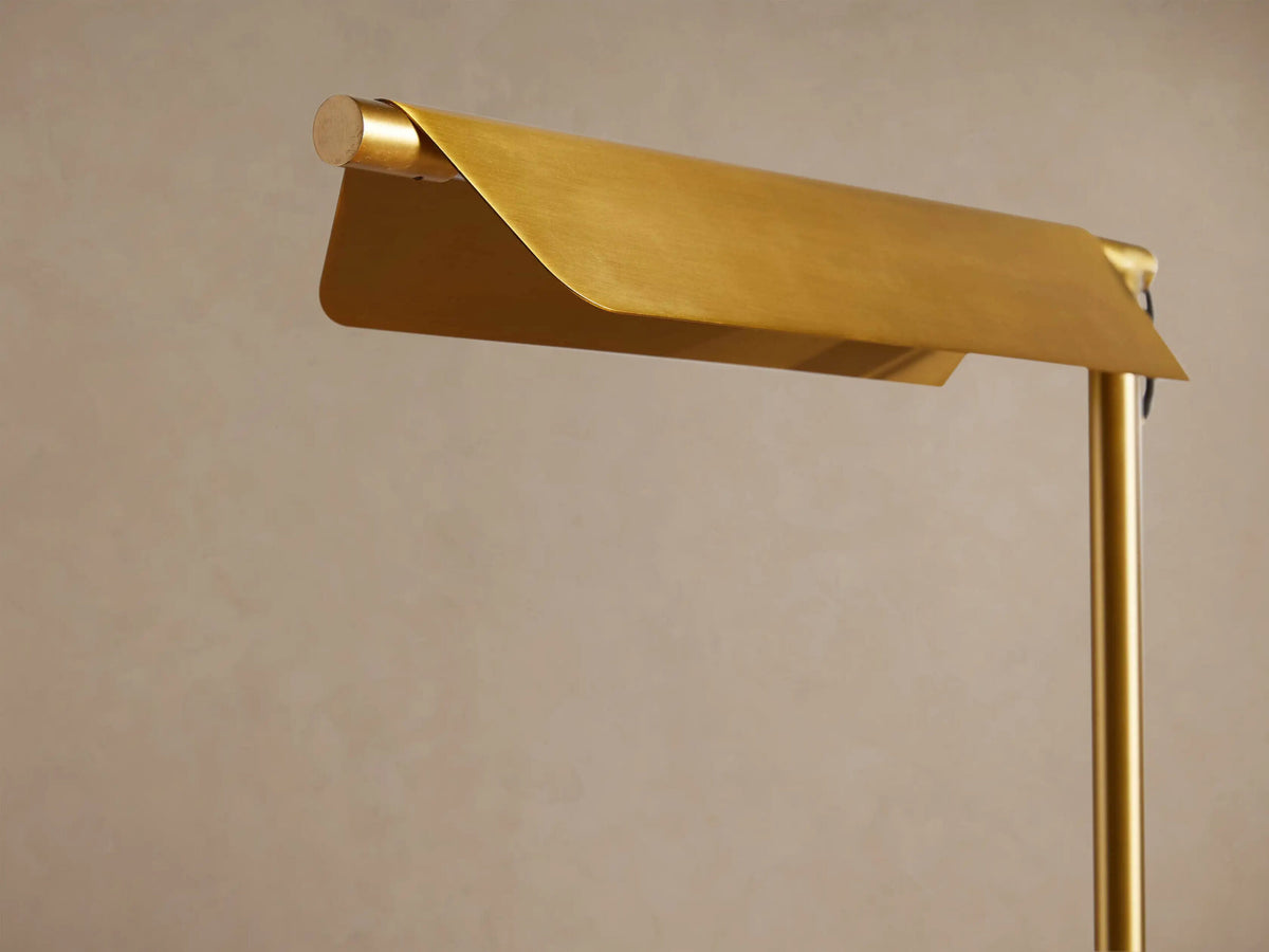 Axle Brass Floor Lamp with LED Task Light — product view 3