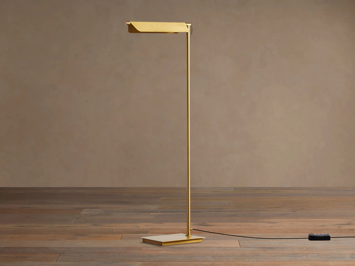 Axle Brass Floor Lamp with LED Task Light — product view 4