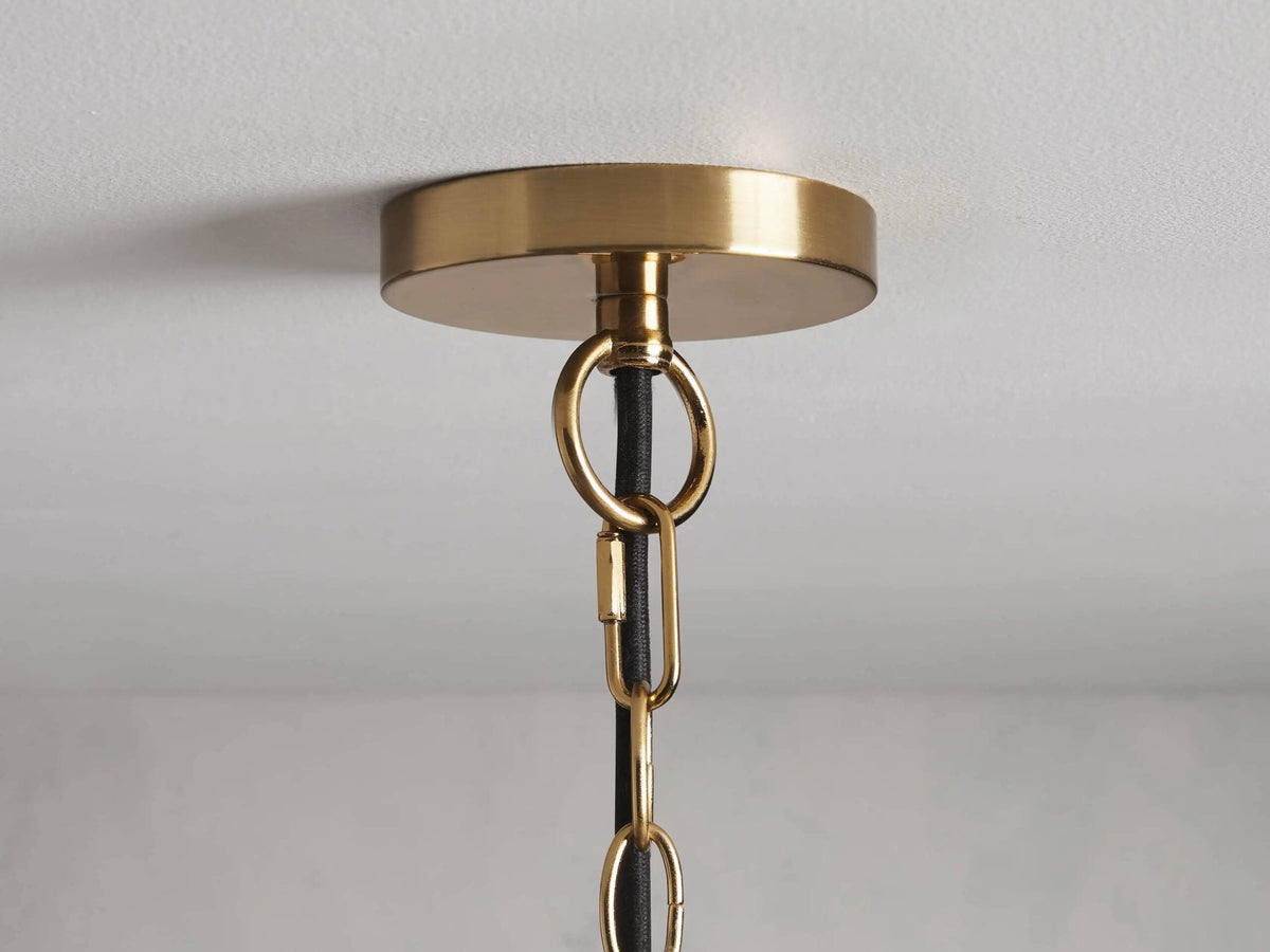 Bauer Glass Dome Pendant in Clear Glass and Brass Finish — product view 3
