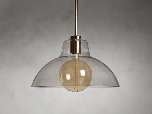 Glass Pendant Light Bauer Dome with Bulb — product view 2
