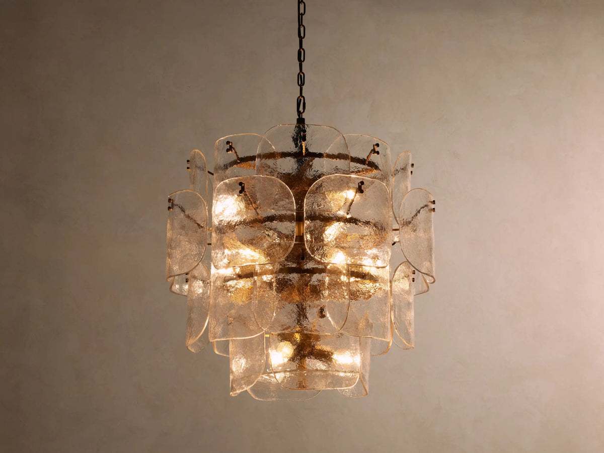 Blaire Round glass chandelier in Clear — product view 1