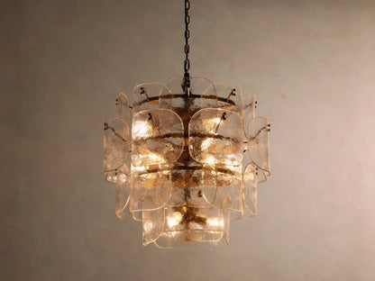 Blaire Round glass chandelier in Clear — product view 1
