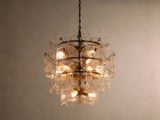 Blaire Round glass chandelier in Clear — product view 1