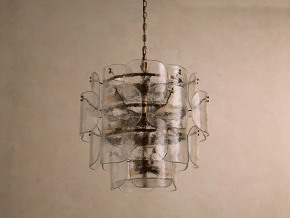 Blaire Round glass chandelier in Clear — product view 2