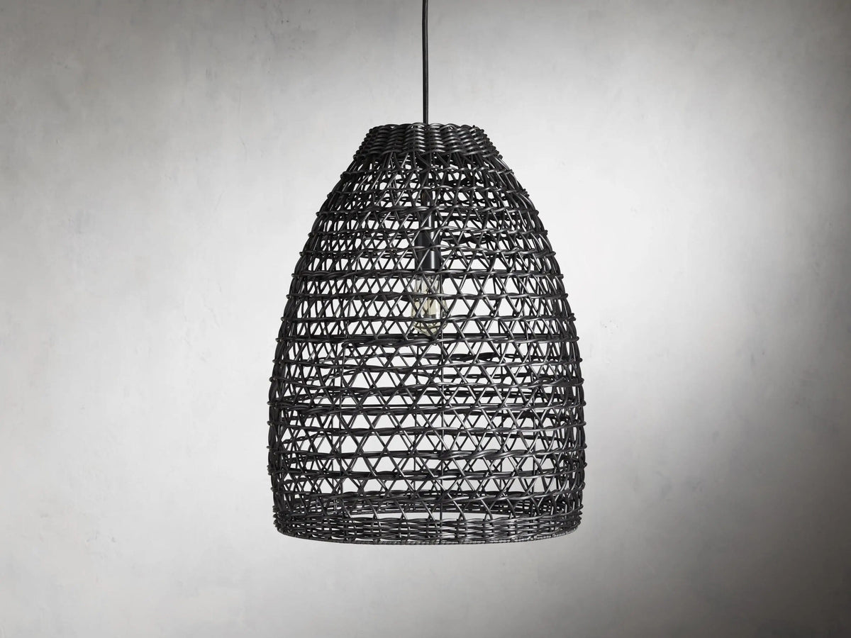 Black Wicker Pendant Light