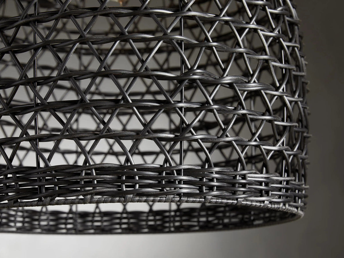 Black Wicker Pendant Light — product view 3