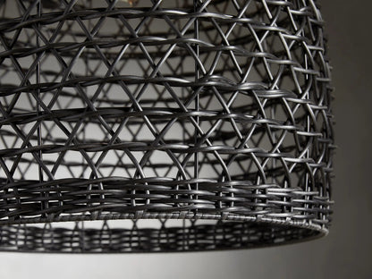 Black Wicker Pendant Light — product view 3