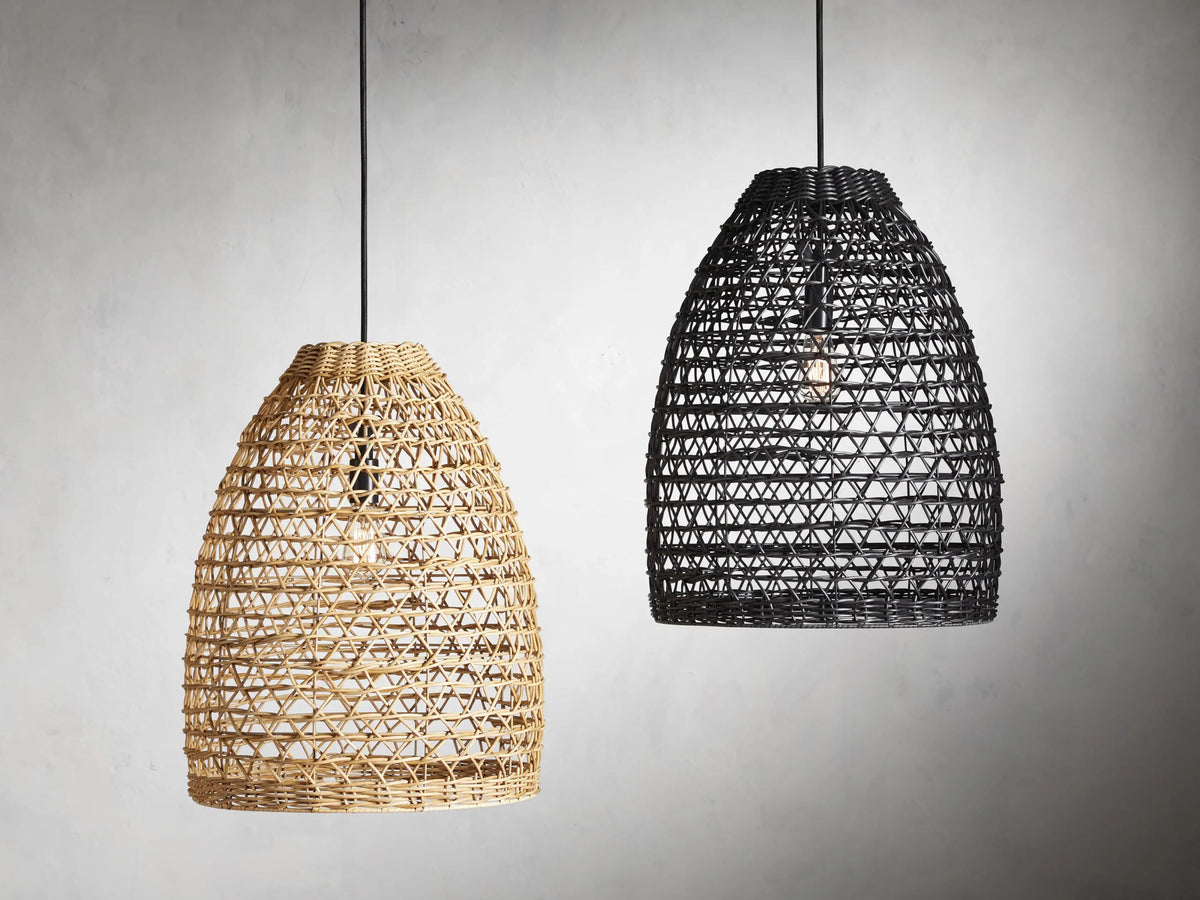 Black Wicker Pendant Light — product view 4