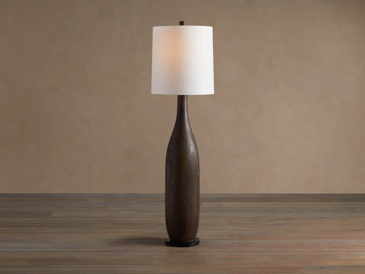 Briar Wood Floor Lamp in Espresso with Linen Shade — product view 1