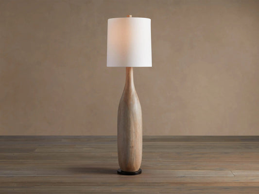 Briar Wood Floor Lamp in Natural with Linen Shade — product view 1