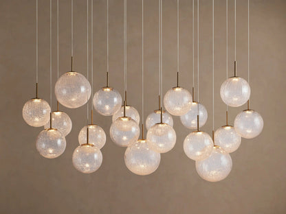 Glass Linear Light Casen 65 Inch Crackle Chandelier — product view 1
