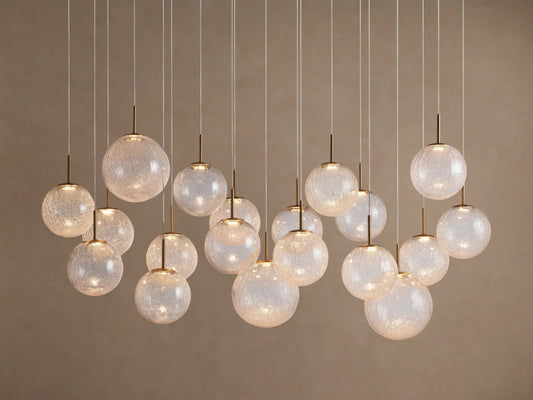 Glass Linear Light Casen 65 Inch Crackle Chandelier — product view 1