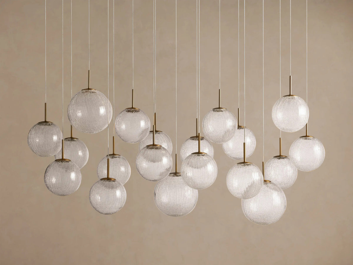 Glass Linear Light Casen 65 Inch Crackle Chandelier — product view 2