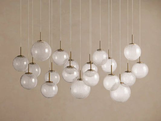 Glass Linear Light Casen 65 Inch Crackle Chandelier — product view 2