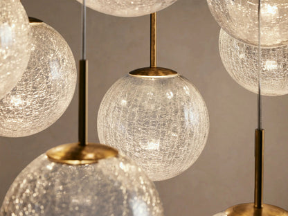 Glass Linear Light Casen 65 Inch Crackle Chandelier — product view 3
