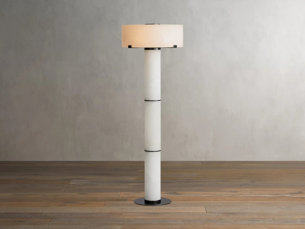 Chayla Alabaster Floor Lamp in Bronze — product view 1