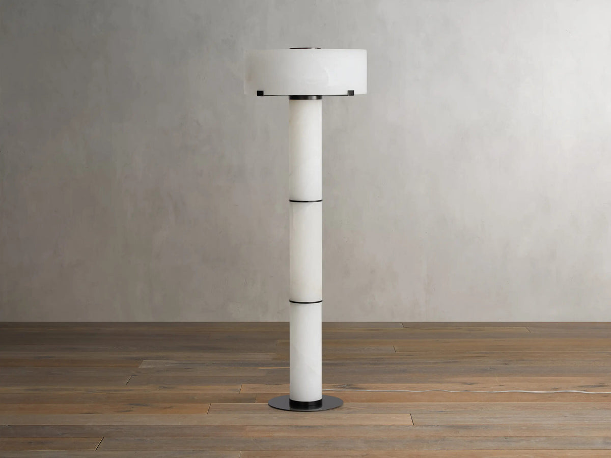 Chayla Alabaster Floor Lamp in Bronze