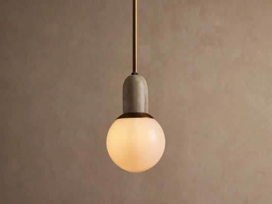 Marble Globe Pendant in Beige Coralle — product view 1