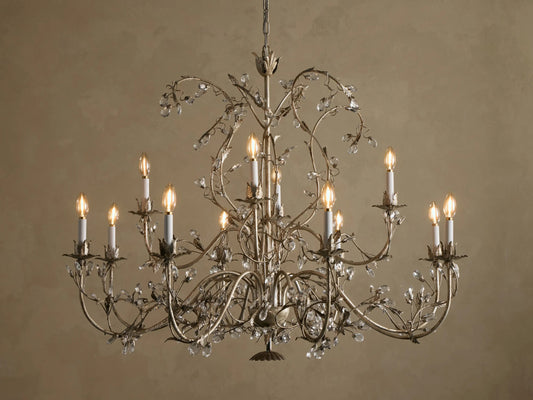 Crystal Chandelier Claudette 12 Light Silver — product view 1