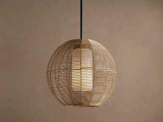 Cohen Wicker Globe Light Pendant in Natural — product view 1