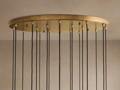 Colleena Glass Chandelier with Fluted Round Brass Frame — product view 2
