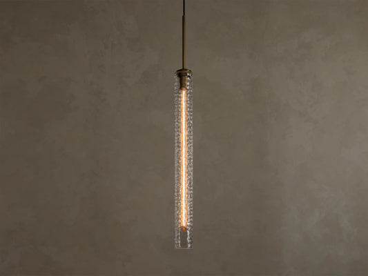 Glass Brass Pendant Hammered Glass Light — product view 1