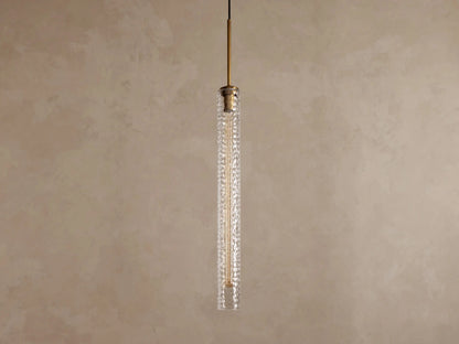 Glass Brass Pendant Hammered Glass Light — product view 2