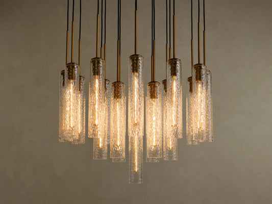 Glass Chandelier Colleena Hammered Round — product view 1