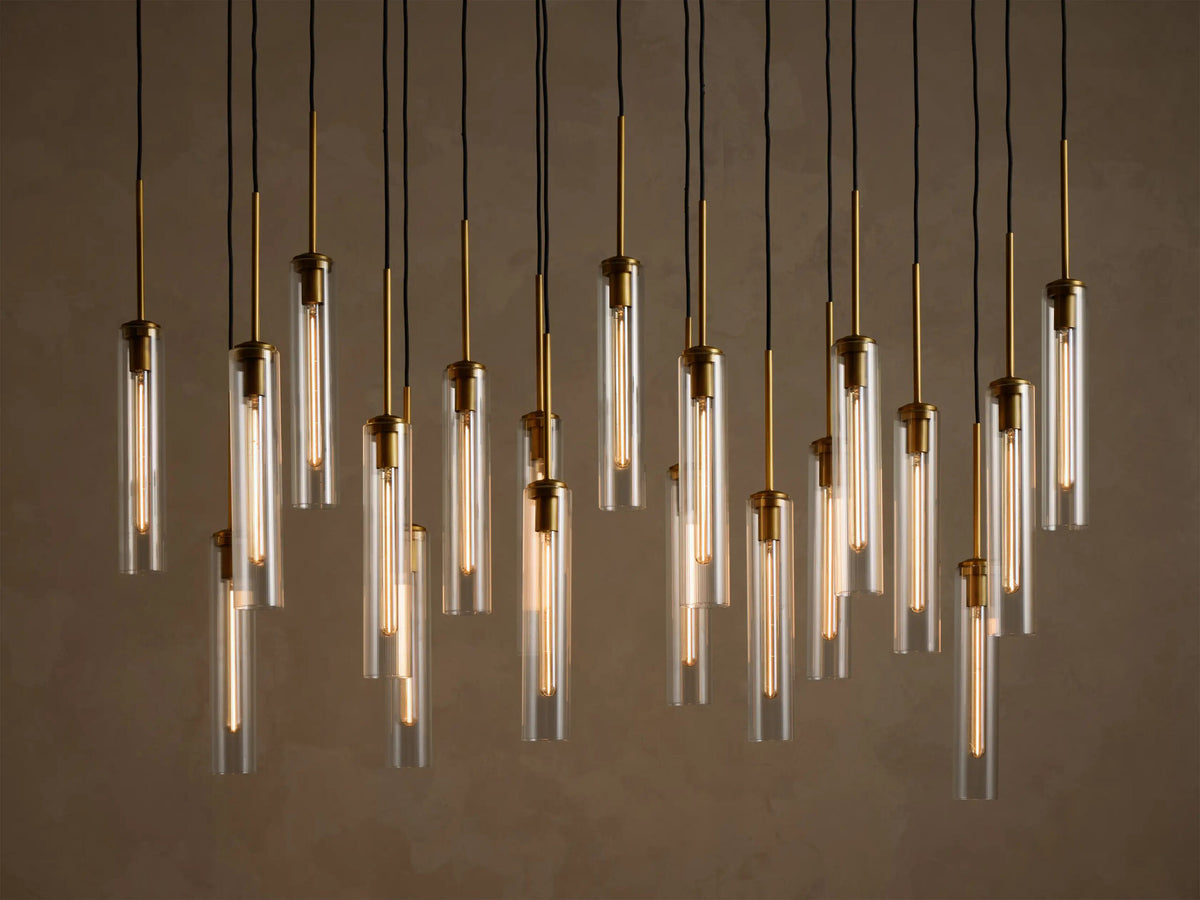 Linear Fluted Glass Light Chandelier — product view 1