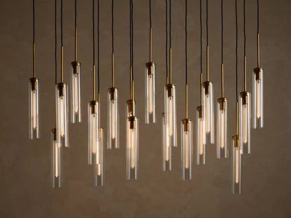 Linear Fluted Glass Light Chandelier — product view 1