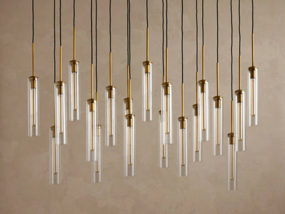 Linear Fluted Glass Light Chandelier — product view 3