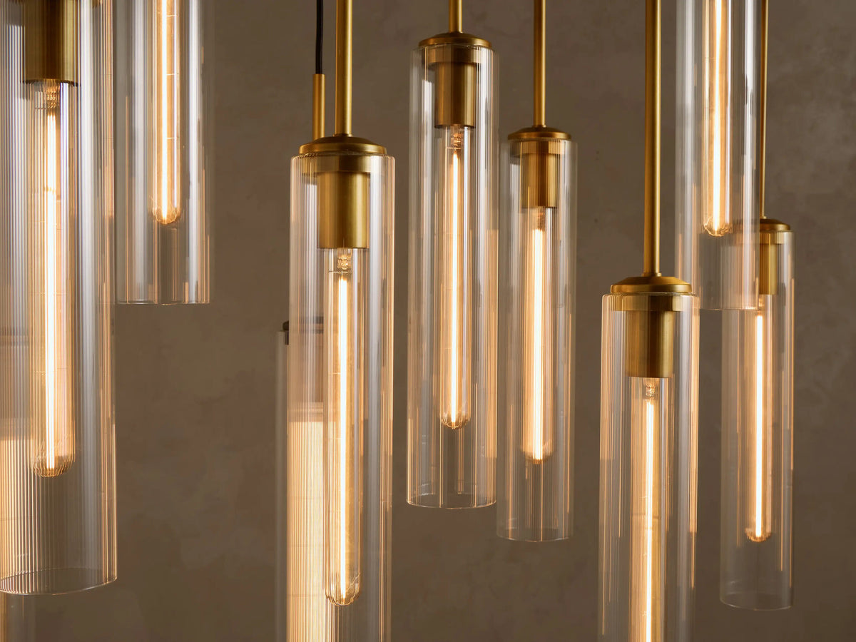 Linear Fluted Glass Light Chandelier — product view 4