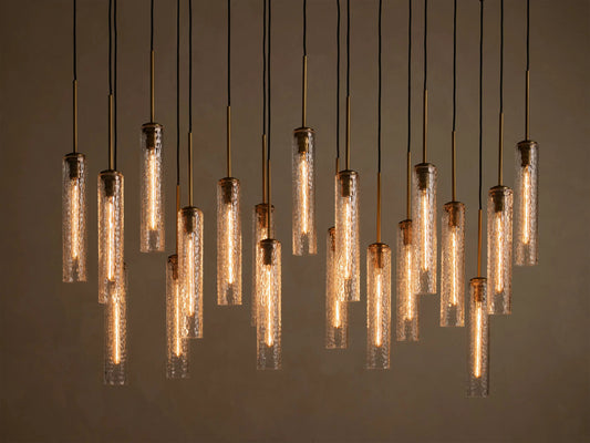 Glass Linear Light Hammered Glass Chandelier — product view 1
