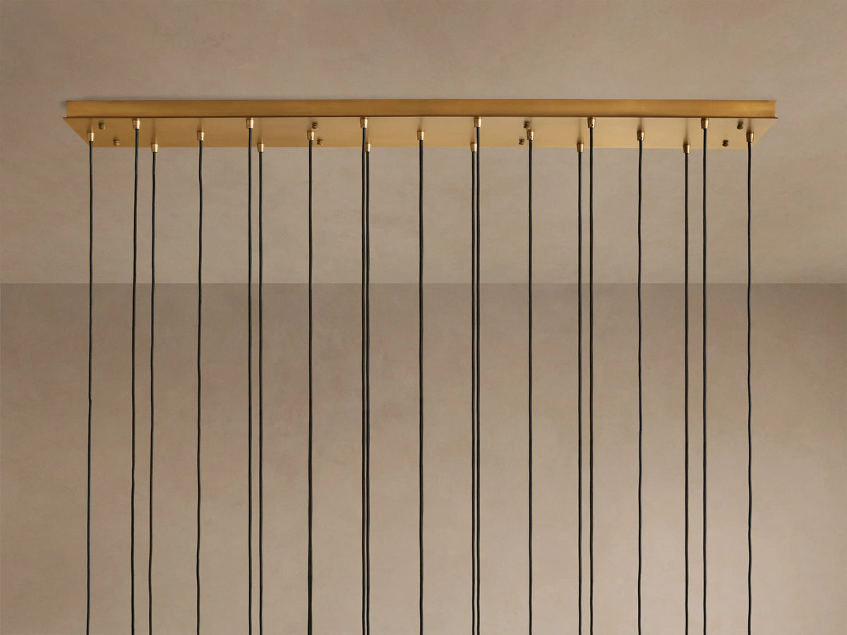 Glass Linear Light Hammered Glass Chandelier