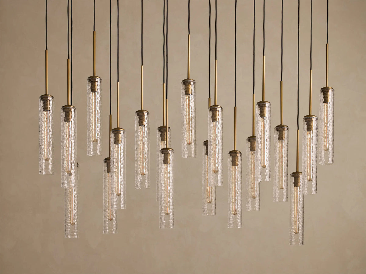 Glass Linear Light Hammered Glass Chandelier — product view 4