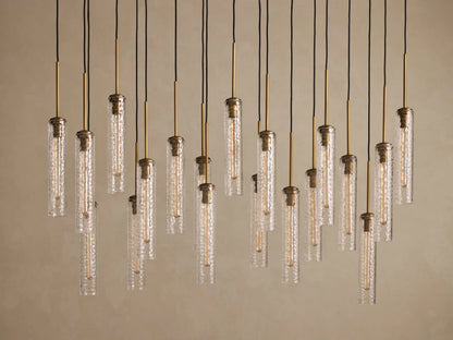 Glass Linear Light Hammered Glass Chandelier — product view 4