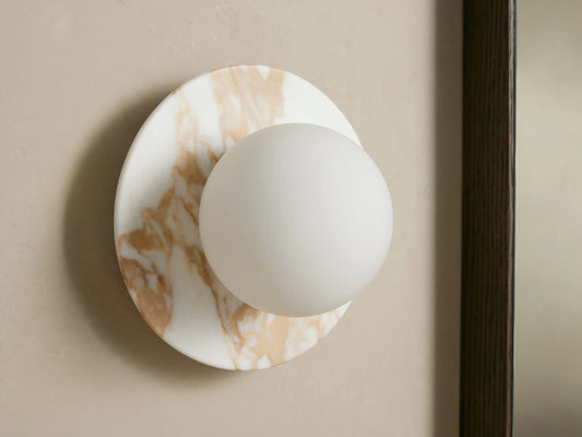 Corinna Modern Marble Sconce in Calacatta Gold — product view 2