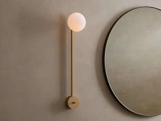 Costella Iron Globe Sconce in Gold — product view 1