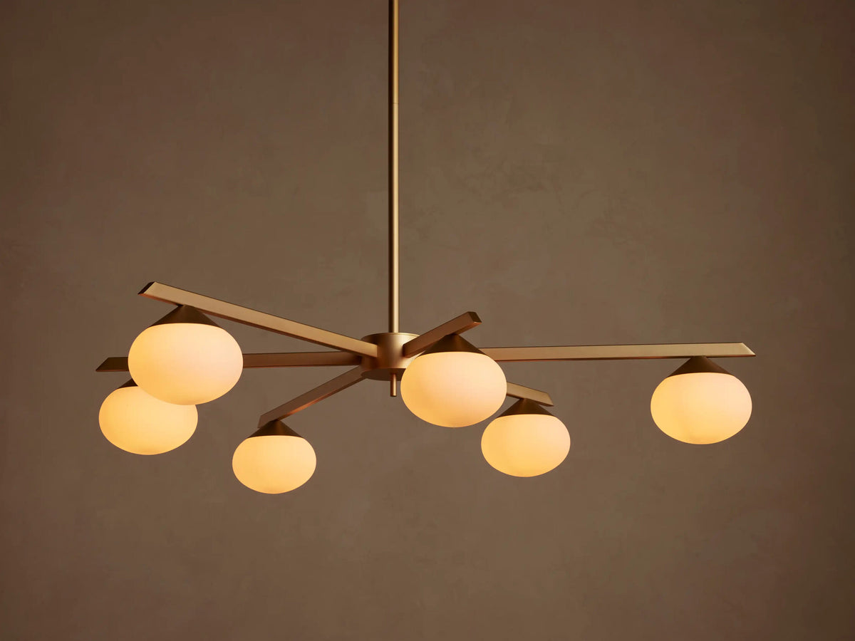 Globe Glass Light Round Chandelier in Gold — product view 1