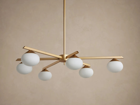 Globe Glass Light Round Chandelier in Gold — product view 2