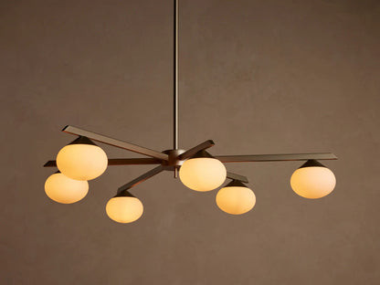 Globe Glass Light Round Chandelier in Gold — product view 6