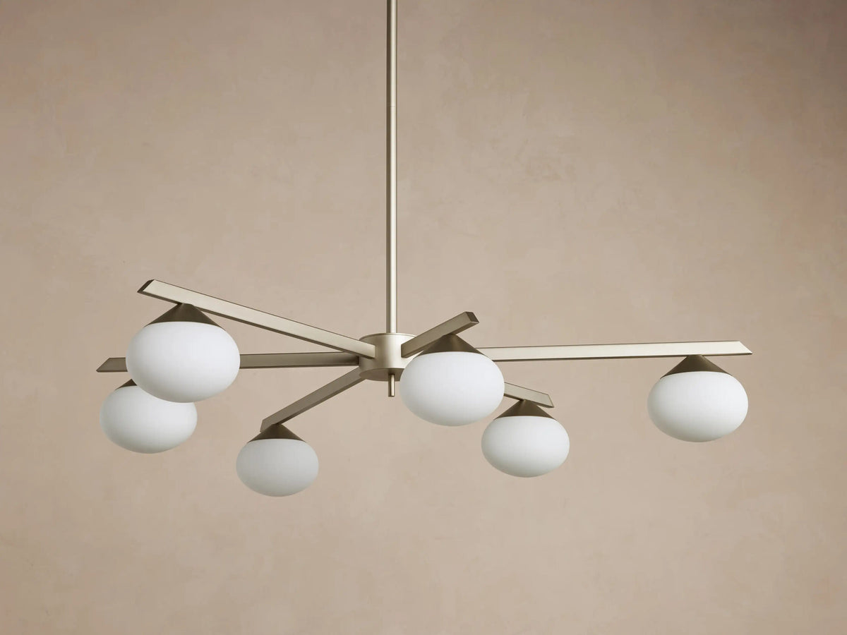 Globe Glass Light Round Chandelier in Gold — product view 7