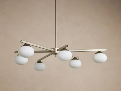 Globe Glass Light Round Chandelier in Gold — product view 7