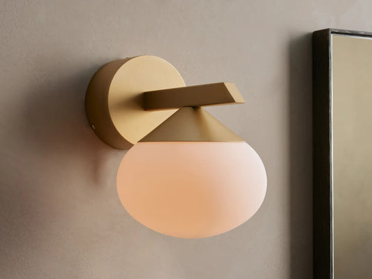 Costella Iron Globe Sconce in Gold — product view 1